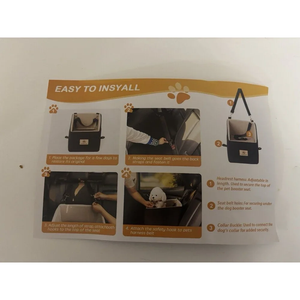 PAWBOSE Dog Car Seat for Large Dogs, Dog Booster Seat Under 55Lb, Washable NEW